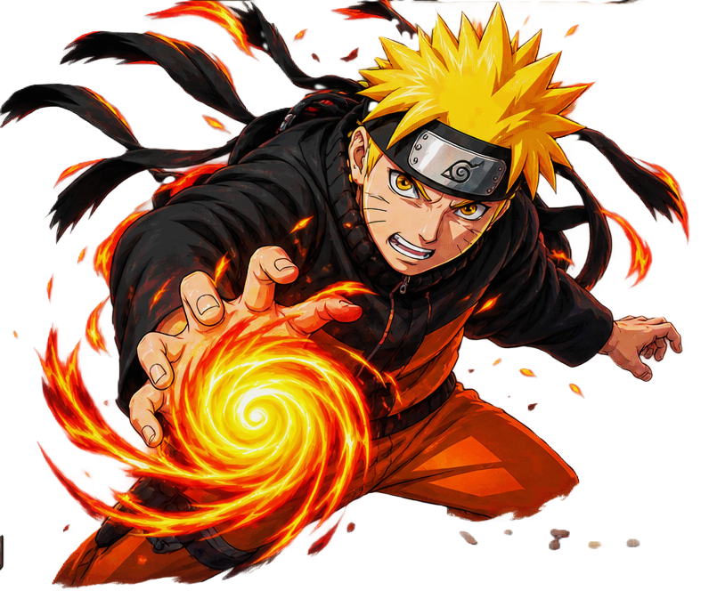 Ninja invocando um Rasengan